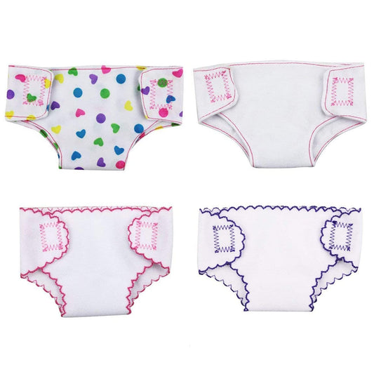 DC-BEAUTIFUL 4 Pack Baby Diapers Doll Underwear for 14-18 Inch Baby Dolls, Suitable for Infant Dolls Baby Girls