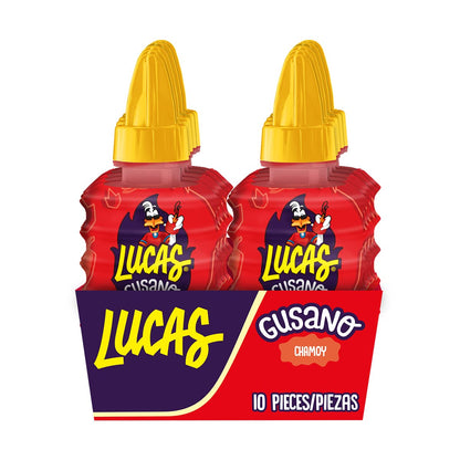 Lucas Gusano Fruity Chamoy Flavored Liquid Spicy Candy, 1.26oz - 10 Pieces