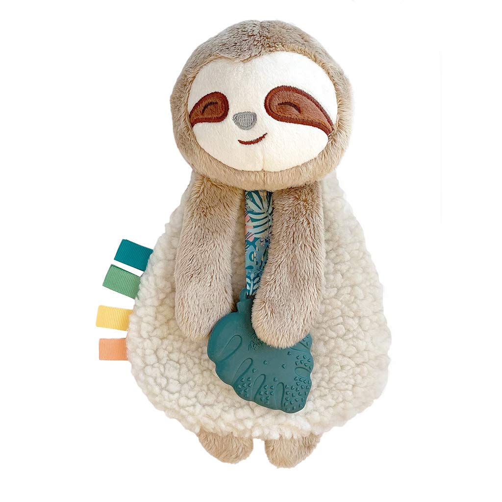 Itzy Ritzy - Itzy Lovey Including Teether, Textured Ribbons & Dangle Arms; Features Crinkle Sound, Sherpa Fabric and Minky Plush; Sloth