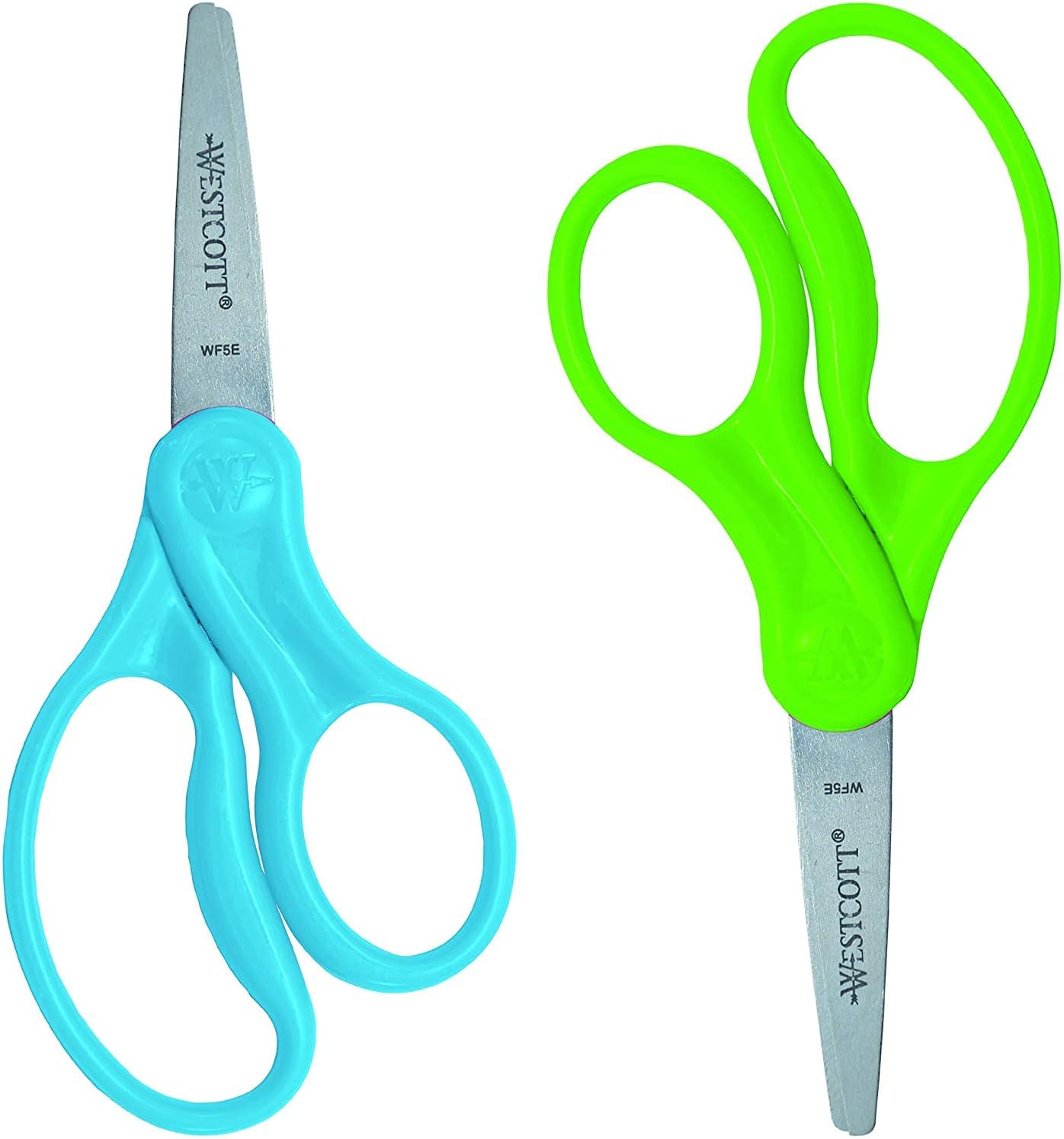 Westcott 13168 Right- and Left-Handed Scissors, Kids' Scissors, Ages 4-8, 5-Inch Blunt Tip, Assorted, 2 Pack