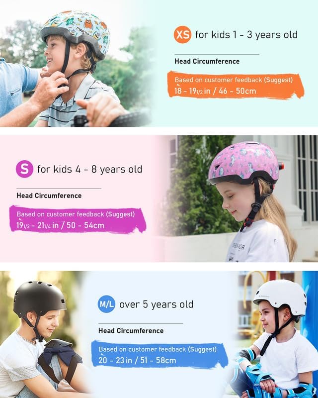 Kids/Toddler Bike Helmet for Infant/Baby to Children 1/2/3/4/5/6/7/8 Years Old, Kids Helmets Ages 5-8/8-14,Skateboard Helmets for Youth Boys and Girls