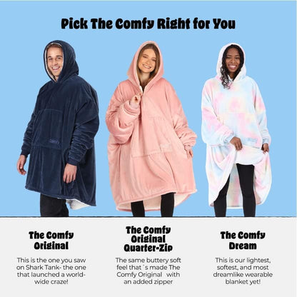 THE COMFY Original | Oversized Microfiber & Sherpa Wearable Blanket, Seen On Shark Tank, One Size Fits All