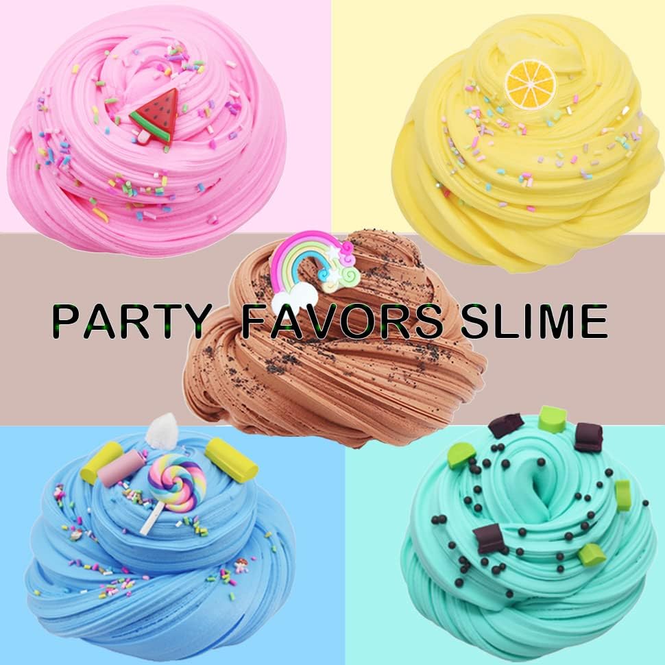 5 Pack Butter Slime Kit,Birthday Gifts for Kids,Party Favor for Girls & Boys,Non Sticky,Super Soft Sludge Toy