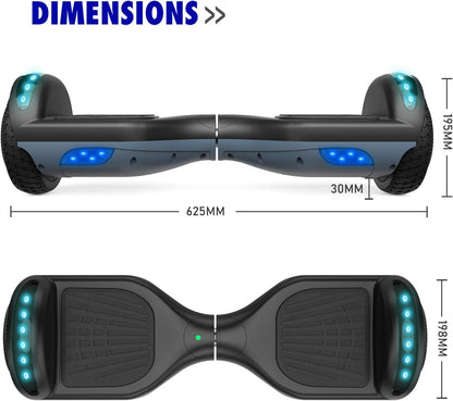 UNI-SUN Hoverboard, 6.5" Two Wheel Hoverboard with Bluetooth and Lights, Hoverboard for Kids Ages 6-12