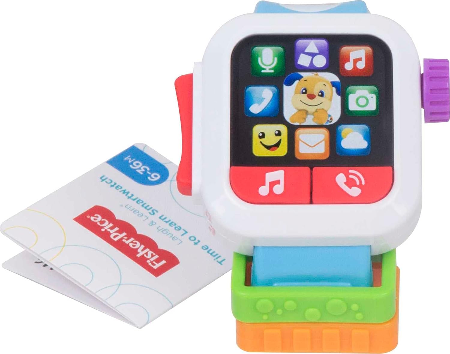 Fisher-Price Laugh & Learn Baby To Toddler Toy Time To Learn Smartwatch With Lights & Music For Pretend Play Ages 6+ Months