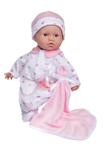 Caucasian 11-inch Small Soft Body Baby Doll | JC Toys - La Baby | Washable |Removable Pink Outfit w/ Hat & Blanket | For Children 12 Months +