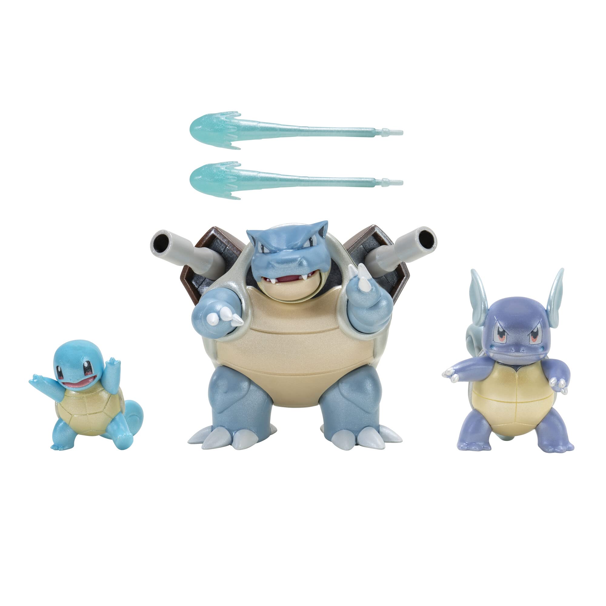 Pokémon Select Evolution 3 Pack - Features 2-Inch Squirtle, 3-Inch Wartortle & 4.5-Inch Blastoise Battle Figures - Authentic Details