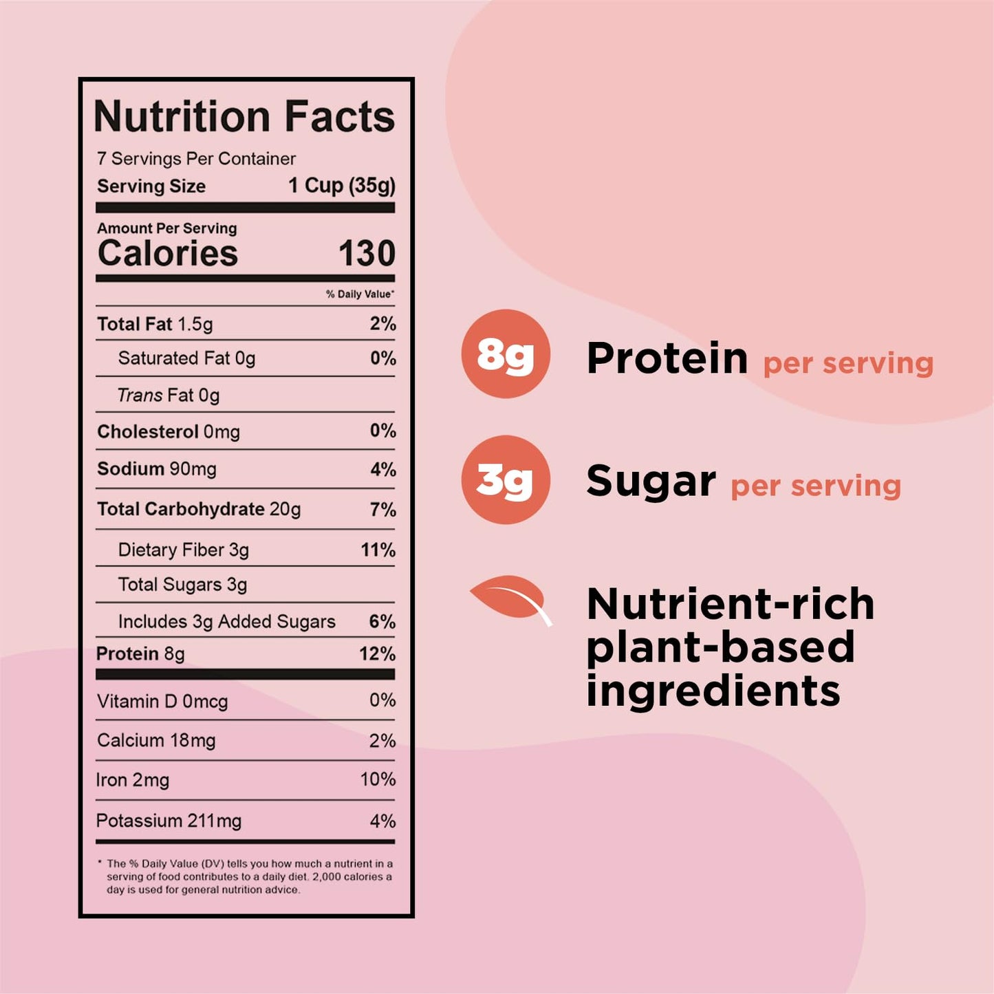 Plant-Based and Vegan Breakfast Cereal by Three Wishes - Cinnamon, 1 Pack - More Protein and Less Sugar Snack - Gluten-Free, Grain-Free - Non-GMO