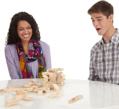 Jenga Classic Game with Genuine Hardwood Blocks, Stacking Tower Game for 1 or More Players, Kids Ages 6 and Up