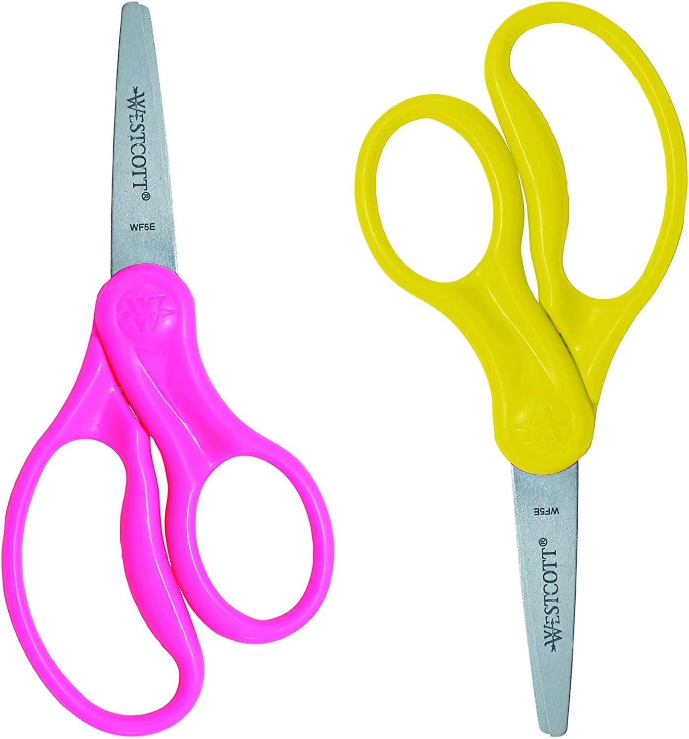 Westcott 13168 Right- and Left-Handed Scissors, Kids' Scissors, Ages 4-8, 5-Inch Blunt Tip, Assorted, 2 Pack