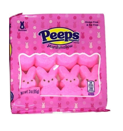 Easter Peeps Candy Marshmallow Bunnies Bulk Assorted Colors, Basket Stuffers, Pack of 4