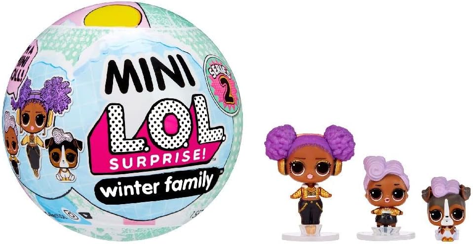 L.O.L. Surprise! Mini Winter Family with Doll, Lil Sis and Pet with 5+ Surprises- Collectible Dolls, Holiday Toys, Stocking Stuffers, Great Gift for Kids Ages 4 5 6+ Years Old & Collectors