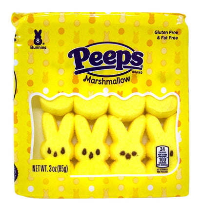 Easter Peeps Candy Marshmallow Bunnies Bulk Assorted Colors, Basket Stuffers, Pack of 4