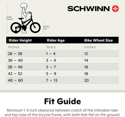 Schwinn Koen & Elm Toddler and Kids Bike, 12-18-Inch Wheels, Training Wheels Included, Boys and Girls Ages 2-9 Years Old, Rider Height 28-52-Inches, Basket or Number Plate