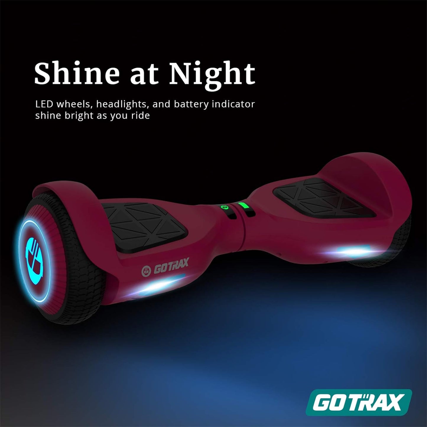 Gotrax Hoverboard with 6.5" LED Wheels & Headlight, Top 6.2mph & 3.1 Miles Range Power by Dual 200W Motor, UL2272 Certified and 50.4Wh Battery Self Balancing Scooters for 44-176lbs Kids Adults