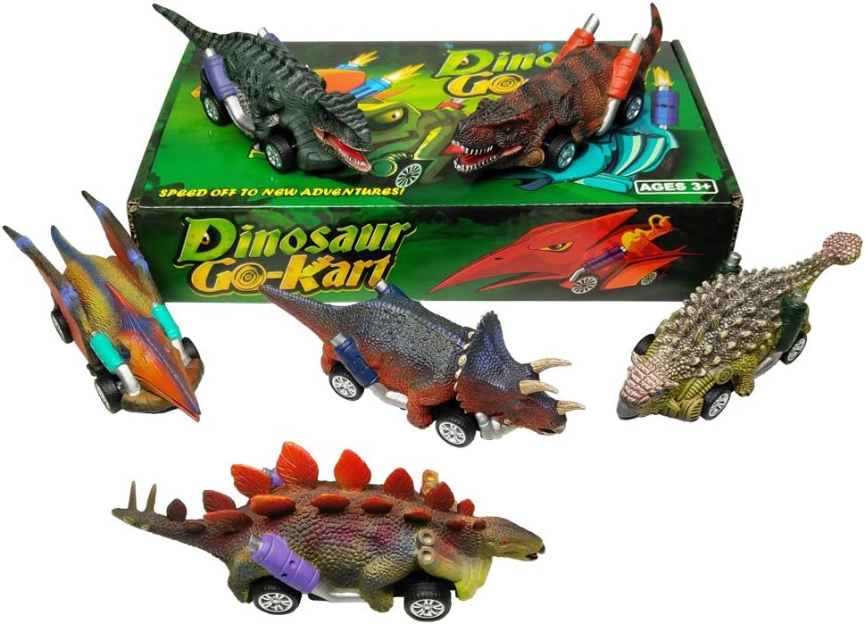 DINOBROS Dinosaur Toy Pull Back Cars,6 Pack Dino Toys for 3 Year Old Boys Girls and Toddlers,Boy Toys Age 3,4,5 and Up,Pull Back Toy Cars,Dinosaur Games with T-Rex