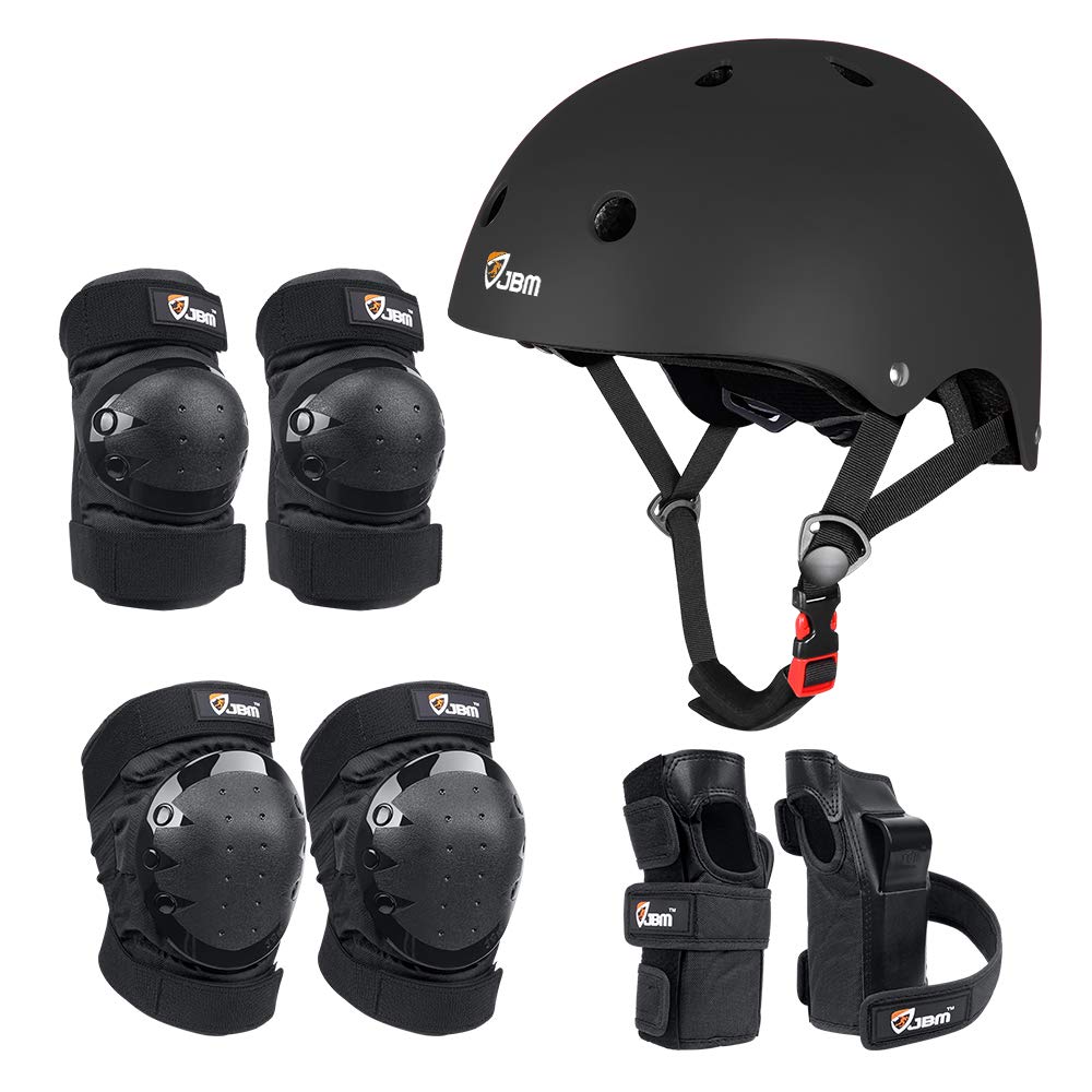 JBM Child & Adults Rider Series Protection Gear Set for Multi Sports Scooter, Skateboarding, Roller Skating, Protection for Beginner to Advanced, Helmet, Knee and Elbow Pads with Wrist Guards