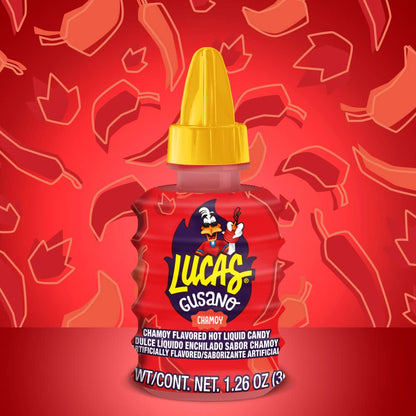 Lucas Gusano Fruity Chamoy Flavored Liquid Spicy Candy, 1.26oz - 10 Pieces