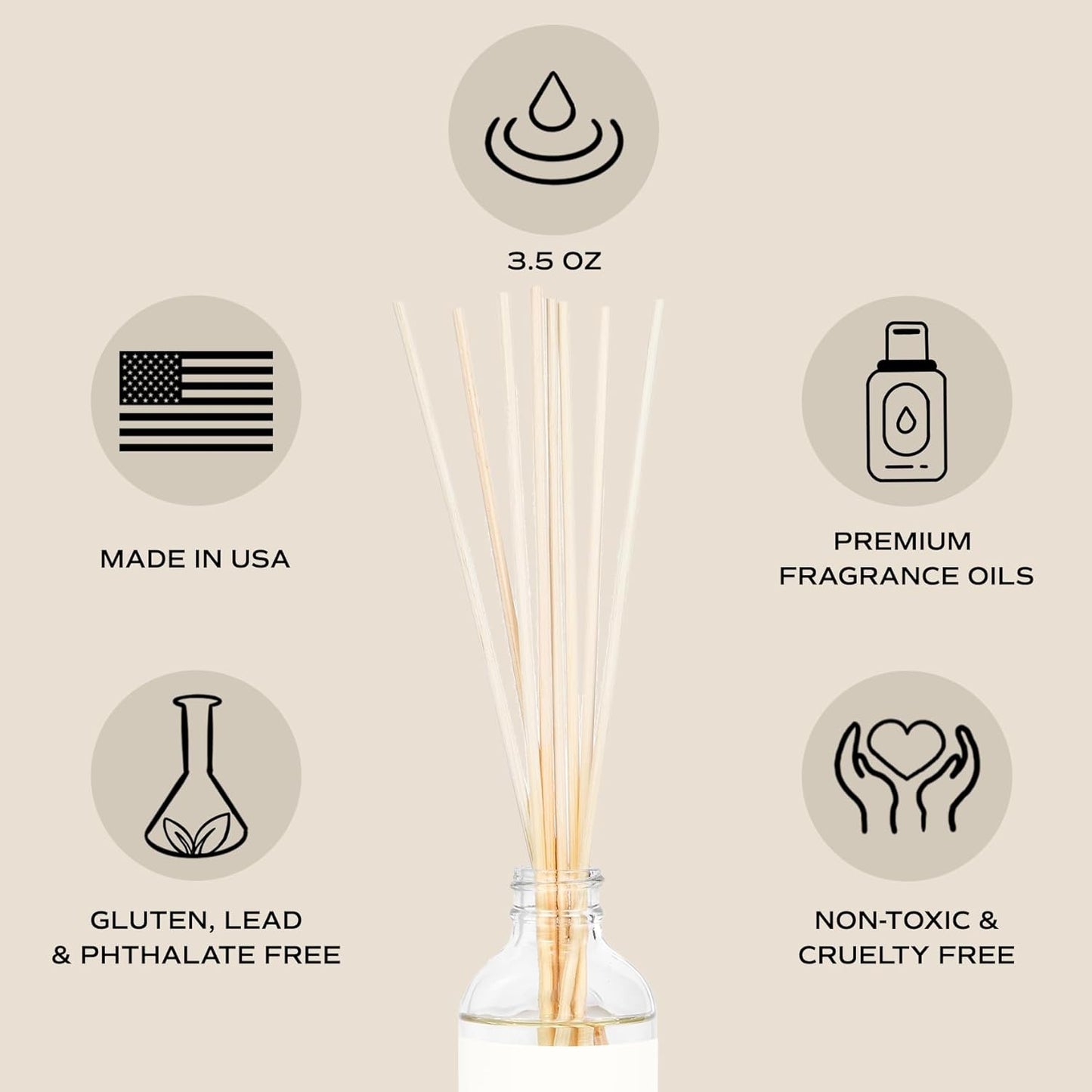 Sweet Water Decor Salt & Sea Reed Diffuser Set - Sea Salt Citrus & Musk Amber Scent Diffuser - Reed Diffusers for Home with Long Lasting Fragrance - Non-Toxic Oil Reed Diffuser - Made in the USA