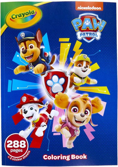 Crayola Paw Patrol Coloring Book with Stickers, Gift for Kids, 288 Pages, Ages 3, 4, 5, 6