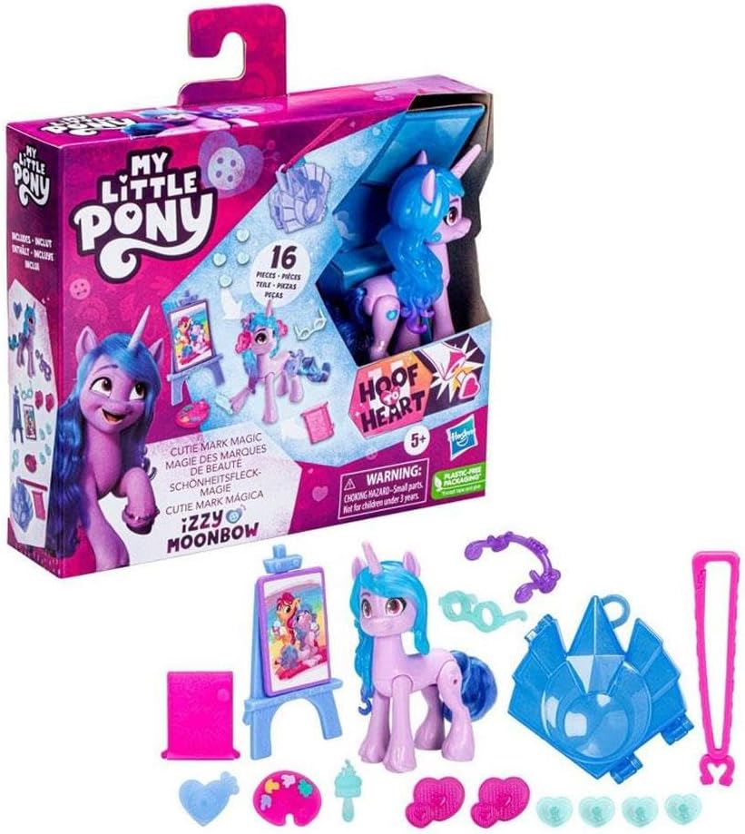 My Little Pony: Make Your Mark Toy Cutie Magic Izzy Moonbow - 3-Inch Hoof to Heart Pony with Surprise Accessories, Kids Ages 5 and Up