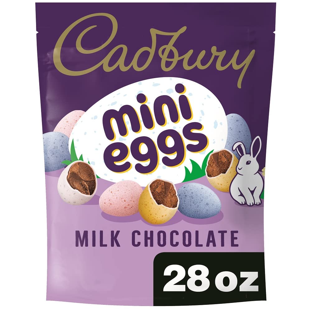 CADBURY MINI EGGS Milk Chocolate with a Crisp Sugar Shell Treats, Easter Candy, 28 oz Resealable Bag