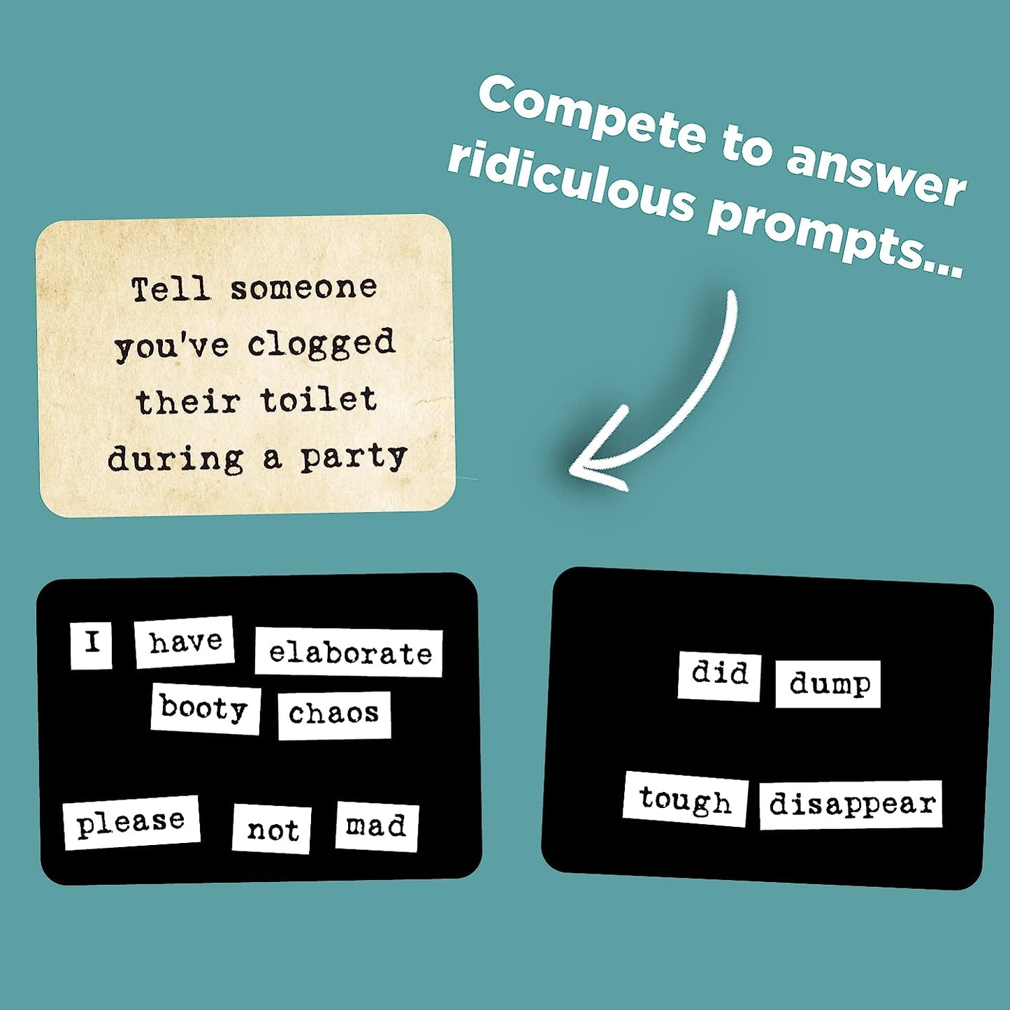 Ransom Notes - The Ridiculous Word Magnet Party Game, 3+ Players