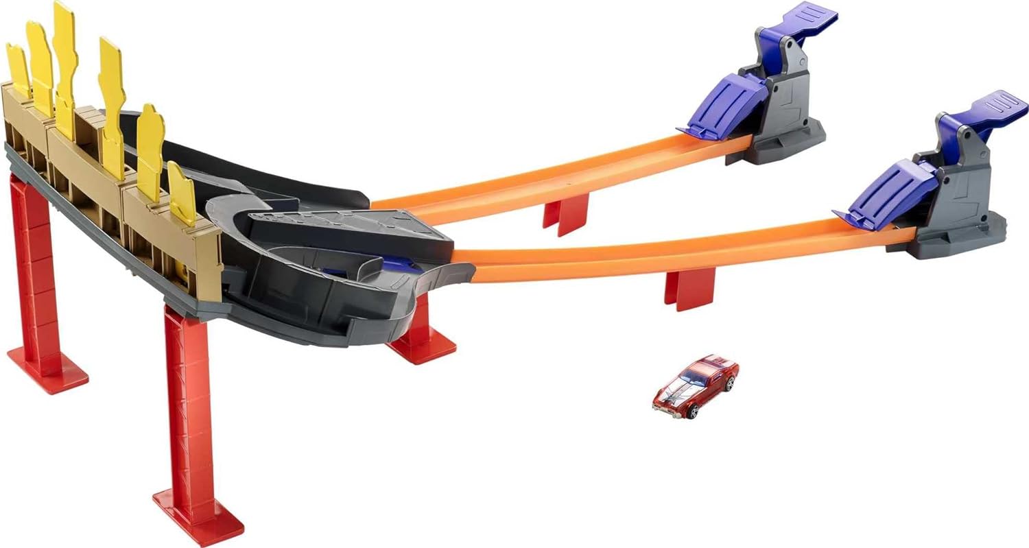 Hot Wheels Super Speed Blastway Track Set, 1 Hot Wheels Car, Dual-Track Racing, 1 or 2 Player, Connect to Other Sets, Toy for Kids 4 Years Old & Up (Amazon Exclusive)