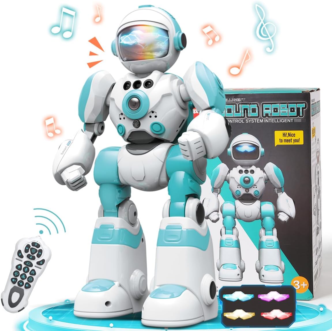 VATOS Robot Toys for Kids, Remote Control Robot with Record Voice & Gesture Sensing Control, Rechargeable Programmable Music Dancing Functions Cool Birthday Gift for Toddler Boys Age 3 4 5 6 Years Old