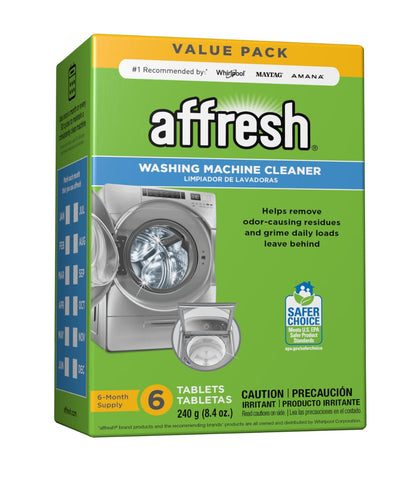 Affresh Washing Machine Cleaner, 6 Month Supply, Cleans Front Load and Top Load Washers, Including HE