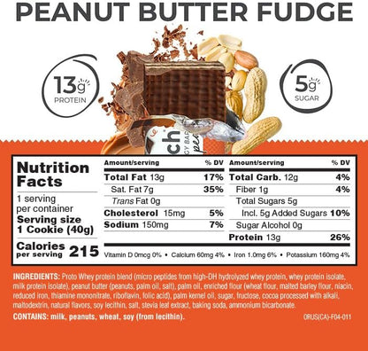 Power Crunch Protein Wafer Bars, High Protein Snacks with Delicious Taste, Peanut Butter Fudge, 1.4 Ounce (12 Count)