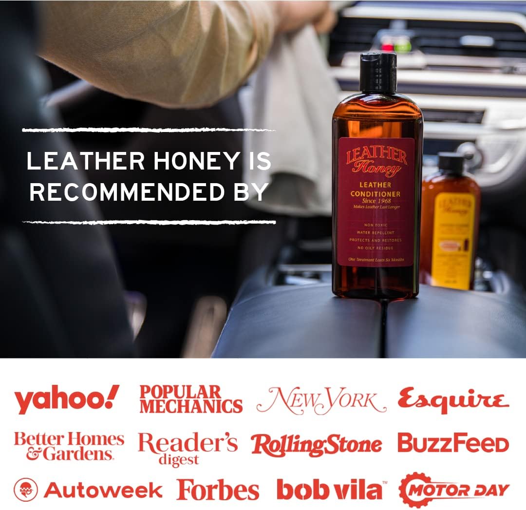 Leather Honey Leather Conditioner, the Best Leather Conditioner Since 1968, 8 Oz Bottle. For Use on Leather Apparel, Furniture, Auto Interiors, Shoes, Bags and Accessories. Non-Toxic and Made in the USA!