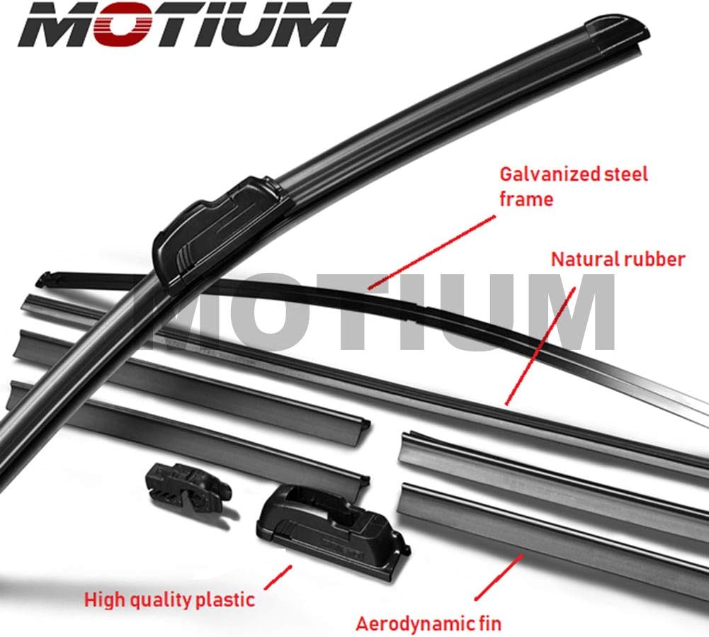 MOTIUM OEM QUALITY Premium All-Season Windshield Wiper Blades (22"+22" pair for front windshield)