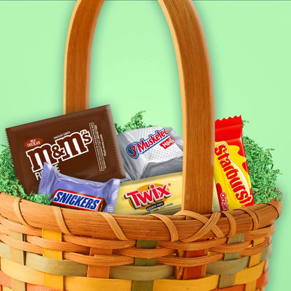 Mars M&M'S, SNICKERS, TWIX, 3 MUSKETEERS & STARBURST Assorted Easter Basket Candy, 31.06 oz, 100 Piece Bag