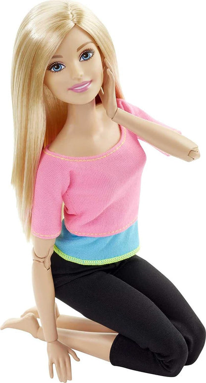 Barbie Made to Move Posable Doll in Pink Color-Blocked Top and Yoga Leggings, Flexible with Blonde Hair (Amazon Exclusive)