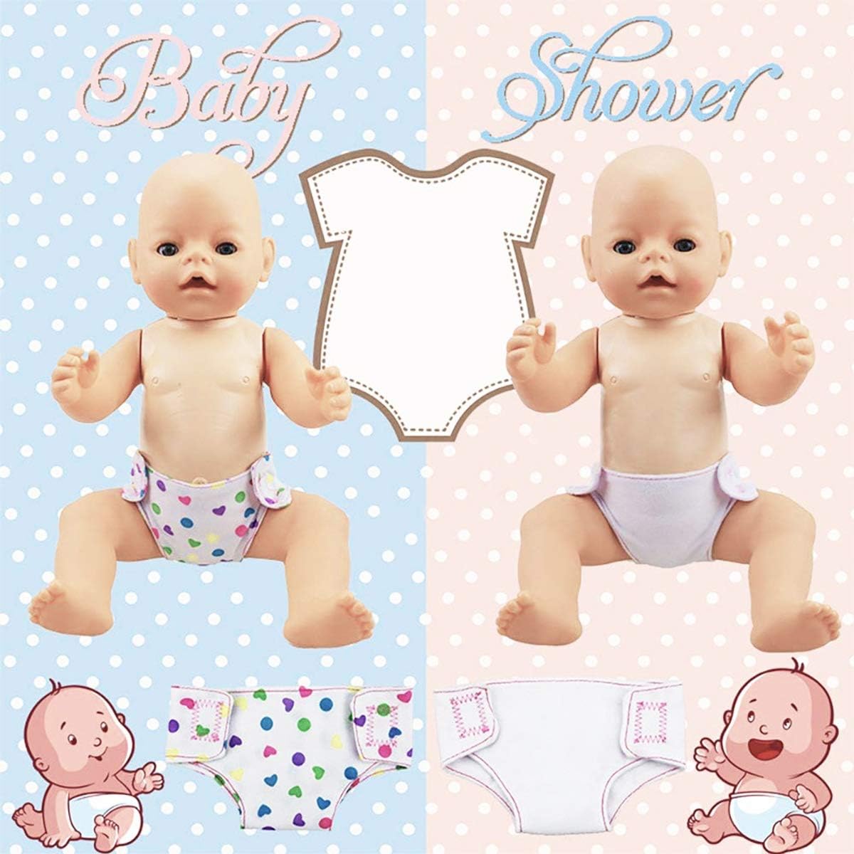 DC-BEAUTIFUL 4 Pack Baby Diapers Doll Underwear for 14-18 Inch Baby Dolls, Suitable for Infant Dolls Baby Girls