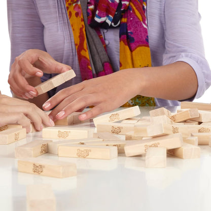 Jenga Classic Game with Genuine Hardwood Blocks, Stacking Tower Game for 1 or More Players, Kids Ages 6 and Up