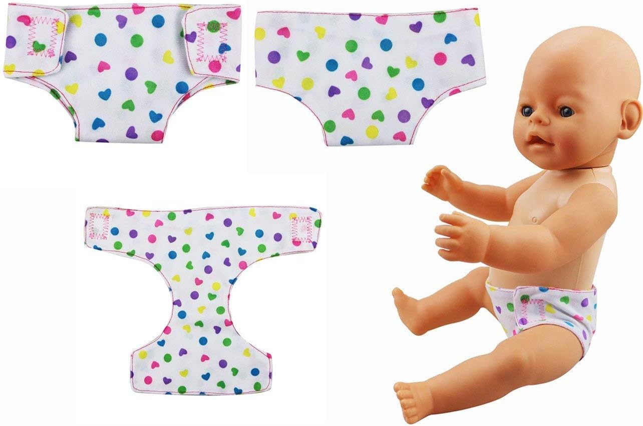 DC-BEAUTIFUL 4 Pack Baby Diapers Doll Underwear for 14-18 Inch Baby Dolls, Suitable for Infant Dolls Baby Girls