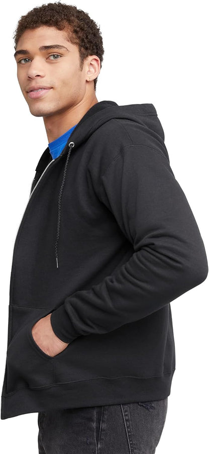 Hanes Men’s Full-Zip EcoSmart Hoodie, Fleece Hooded Sweatshirt with Zipper