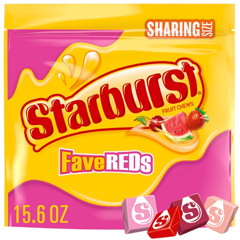 STARBURST FaveREDS Fruit Chews Chewy Candy, Sharing Size, 15.6 oz Bag (Packaging may vary)