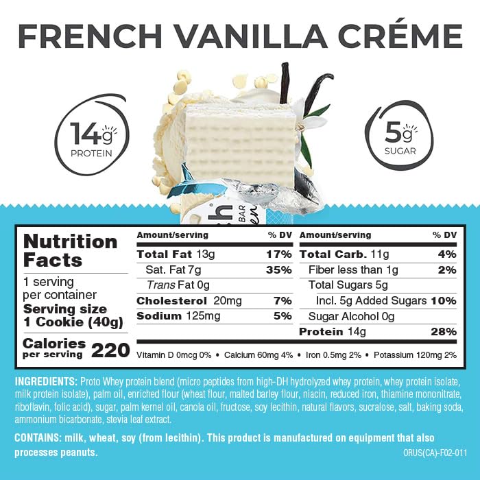 Power Crunch Protein Wafer Bars, High Protein Snacks with Delicious Taste, French Vanilla Creme, 1.4 Ounce (12 Count)
