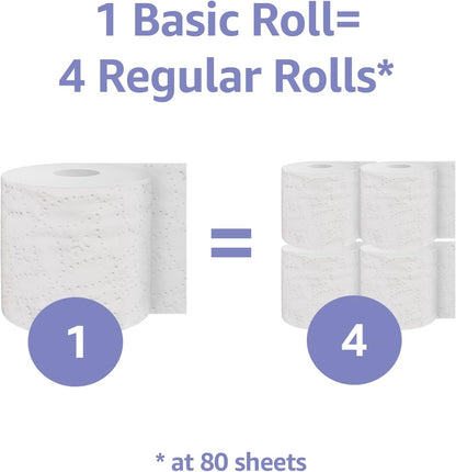 Amazon Basics 2-Ply Toilet Paper, 30 Rolls (5 Packs of 6), White