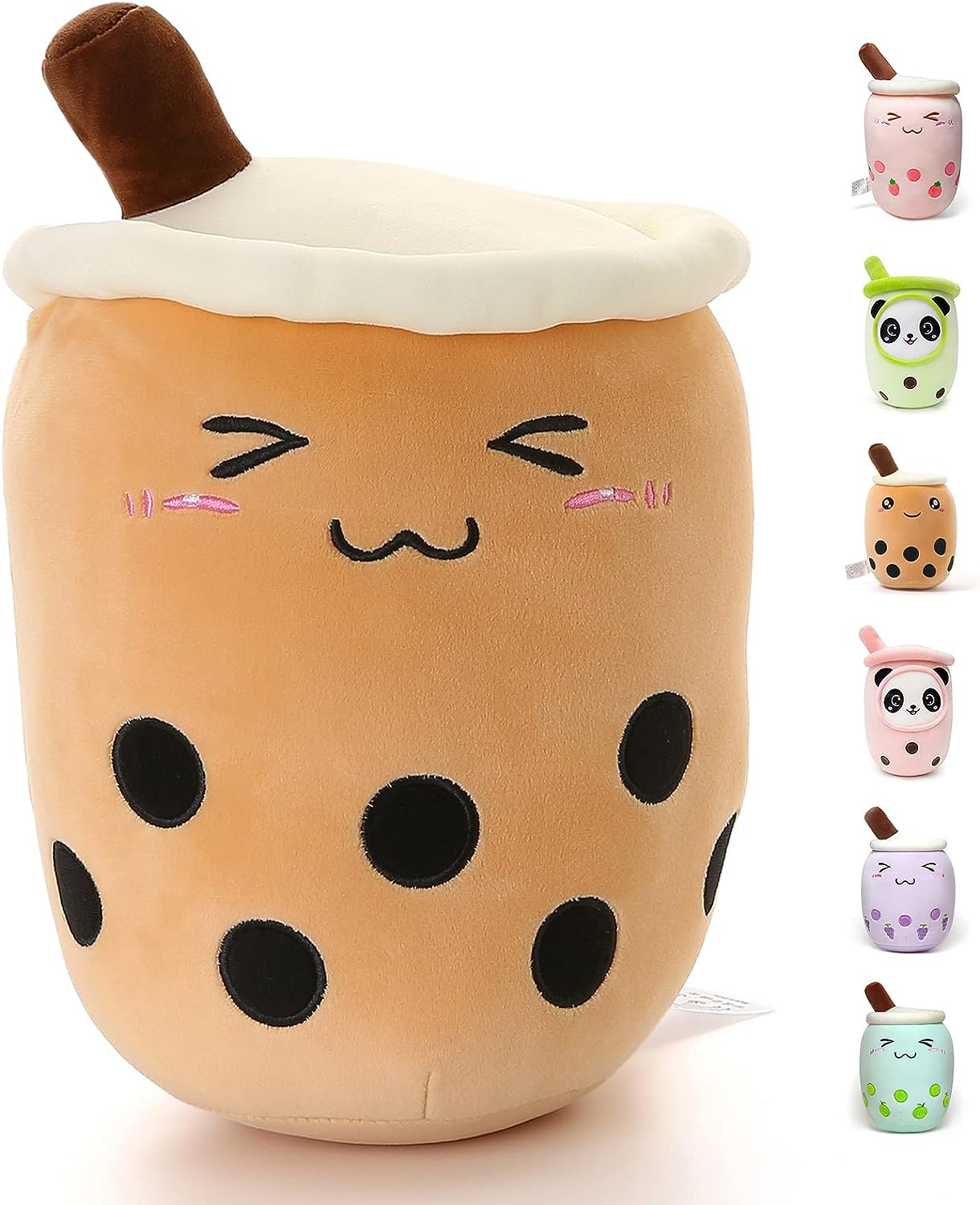 Niuniu Daddy Stuffed Boba Plushies 13.7in Squishy Bubble Tea Plush Toy Pillow Cute Milk Tea Adorable Cuddle Pillow Stuffed Food Toy for Baby/Kids/Toddler Great Gift for Birthday/Christmas