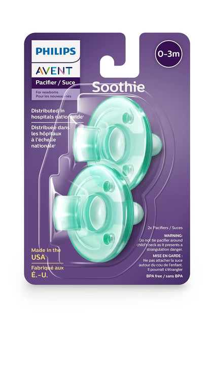 Philips AVENT Soothie Pacifier, 0-3 Months, Green, 4 Pack, SCF190/41