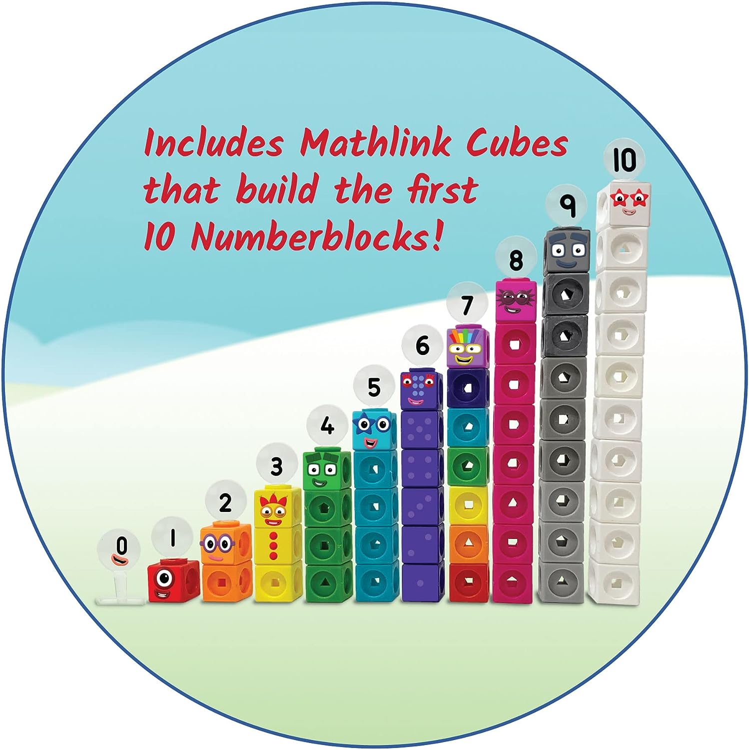 hand2mind MathLink Cubes Numberblocks 1-10 Activity Set, 30 Preschool Learning Activities, Building Blocks for Toddlers 3-5, Counting Blocks, Linking Cubes, Math Counters for Kids, Educational Toys