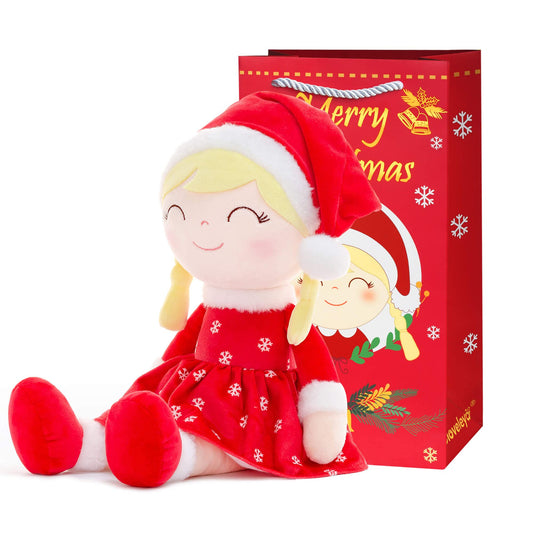 Gloveleya Christmas Dolls Baby Girl Gifts Soft Plush Santa Girl Toy Red 16"