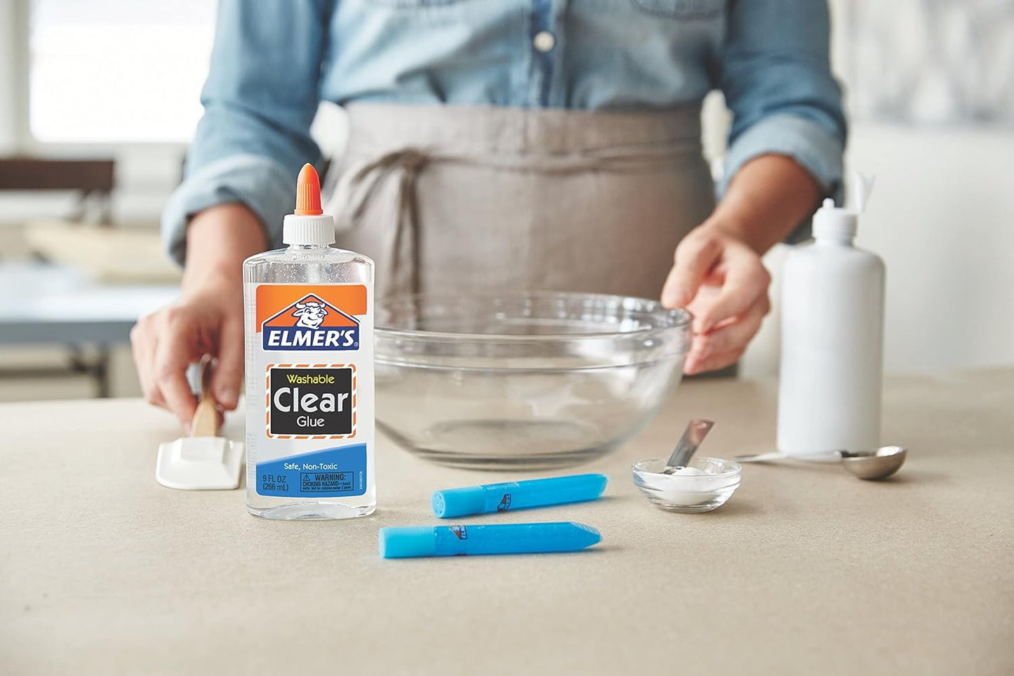 Elmer's Clear Liquid School Glue, Slime Glue, & Craft Glue, Large 1 Quart for School Supplies & Slime Supplies, Washable Glue