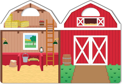 Melissa & Doug Puffy Sticker Play Set - On the Farm - 52 Reusable Stickers, 2 Fold-Out Scenes - Restickable Farm Sticker Book, Puffy Farm Animals Removable Stickers For Kids Ages 4+