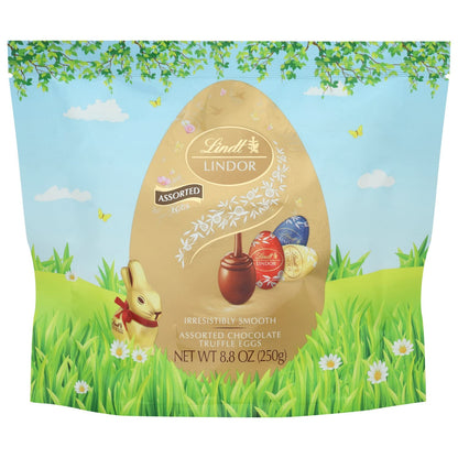 Lindt LINDOR Easter Assorted Chocolate Truffle Eggs, Assorted Candy Chocolate Eggs with Truffle Filling, 8.8 oz. Bag