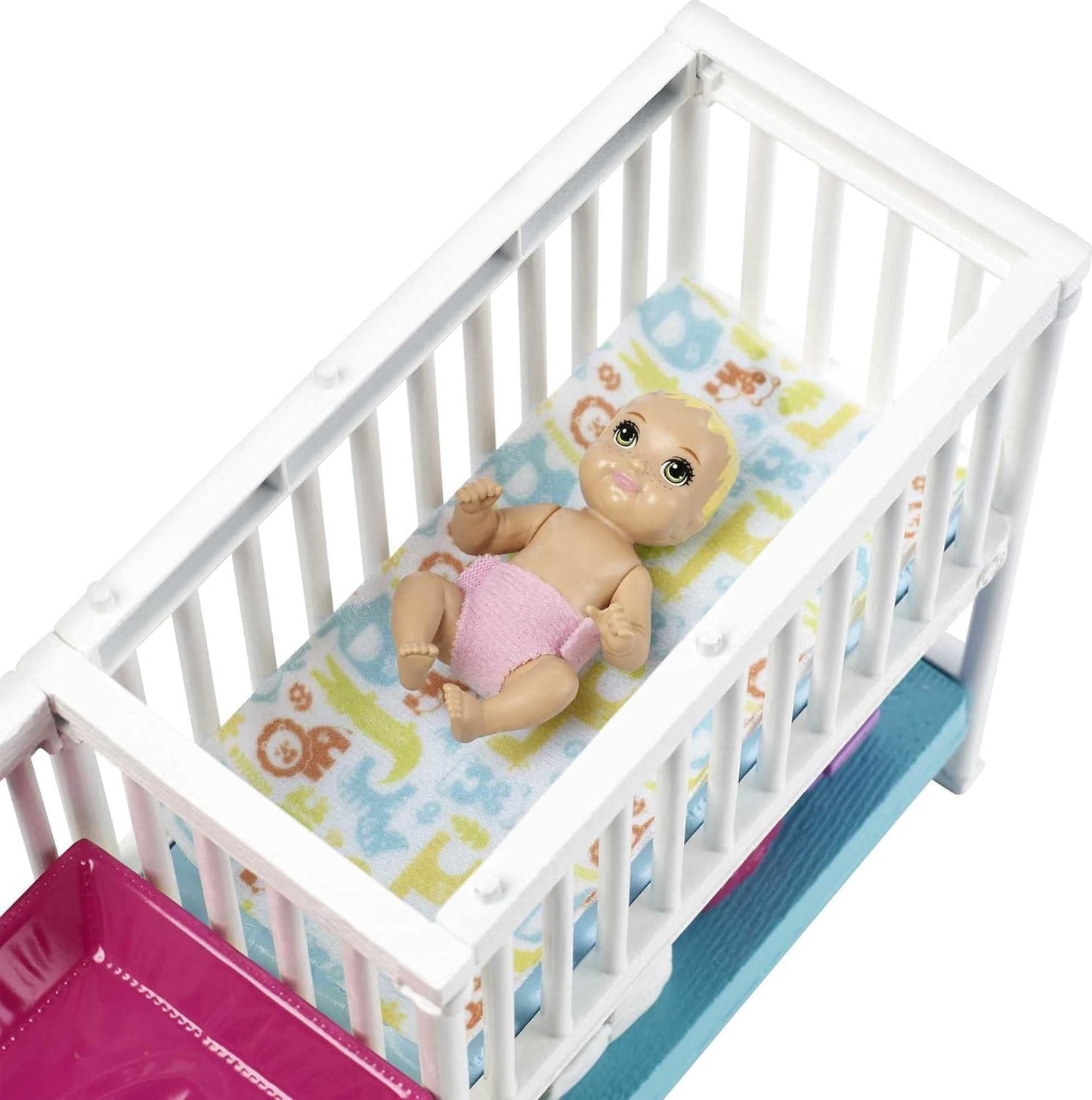 Barbie Nursery Playset with Skipper Babysitters Inc. Doll, 2 Baby Dolls, Crib and 10+ Pieces of Working Baby Gear and Themed Toys, For 3 to 7 Year Olds